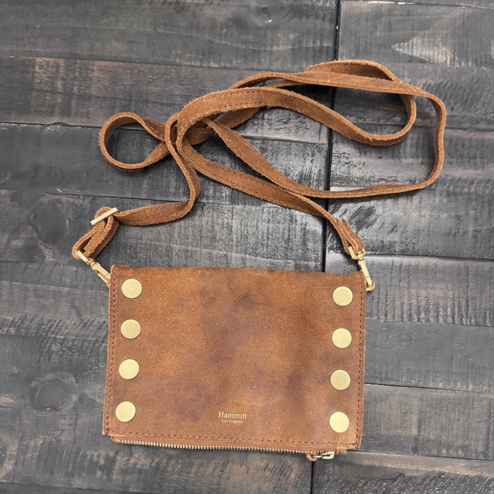 Hammitt Stadium Mini Crossbody Brown Suede - EUC
